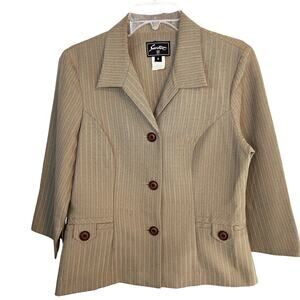 Sweet Suits 8 Women's Beige Blazer Suit Coat Misses Medium M Size Jacket